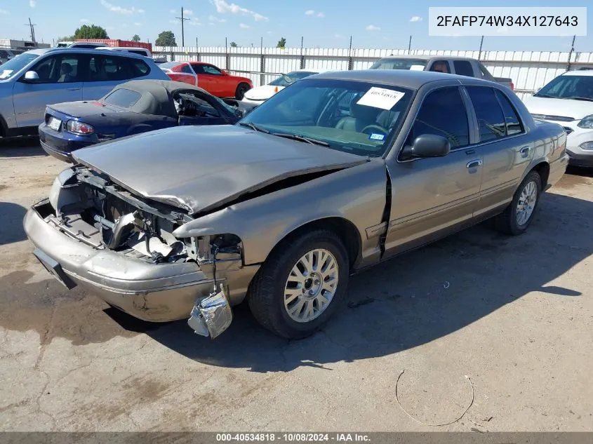 2004 Ford Crown Victoria Lx VIN: 2FAFP74W34X127643 Lot: 40534818