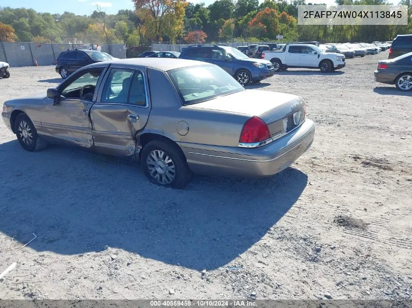 2004 Ford Crown Victoria Lx VIN: 2FAFP74W04X113845 Lot: 40559458