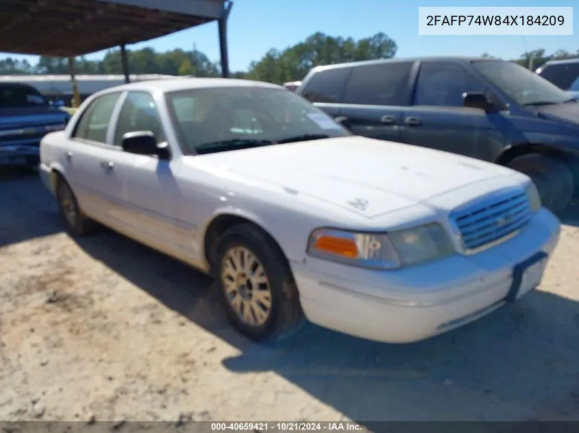 2004 Ford Crown Victoria Lx VIN: 2FAFP74W84X184209 Lot: 40659421