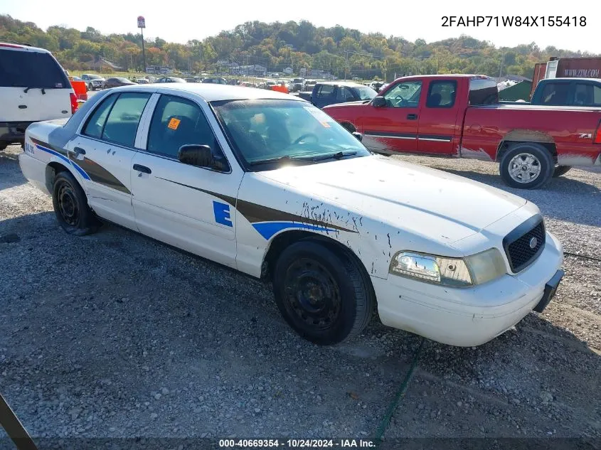 2004 Ford Crown Victoria Police VIN: 2FAHP71W84X155418 Lot: 40669354