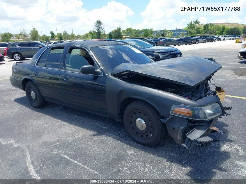 2005 Ford Crown Victoria Police VIN: 2FAHP71W65X177788 Lot: 39890434