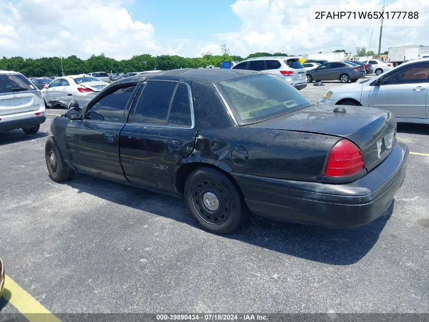 2005 Ford Crown Victoria Police VIN: 2FAHP71W65X177788 Lot: 39890434