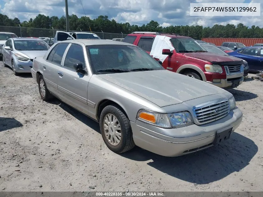 2005 Ford Crown Victoria Lx/Lx Sport VIN: 2FAFP74W55X129962 Lot: 40228335