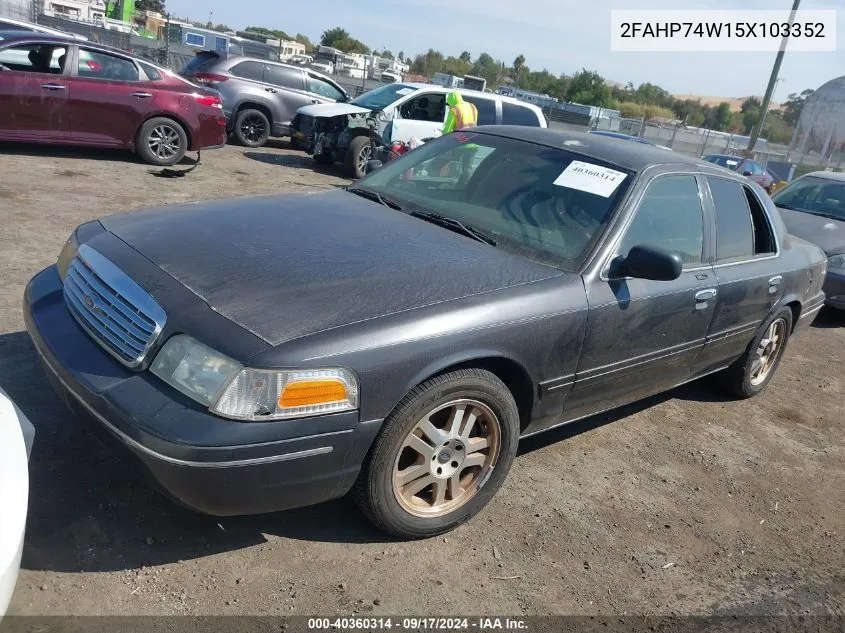 2005 Ford Crown Victoria Lx/Lx Sport VIN: 2FAHP74W15X103352 Lot: 40360314