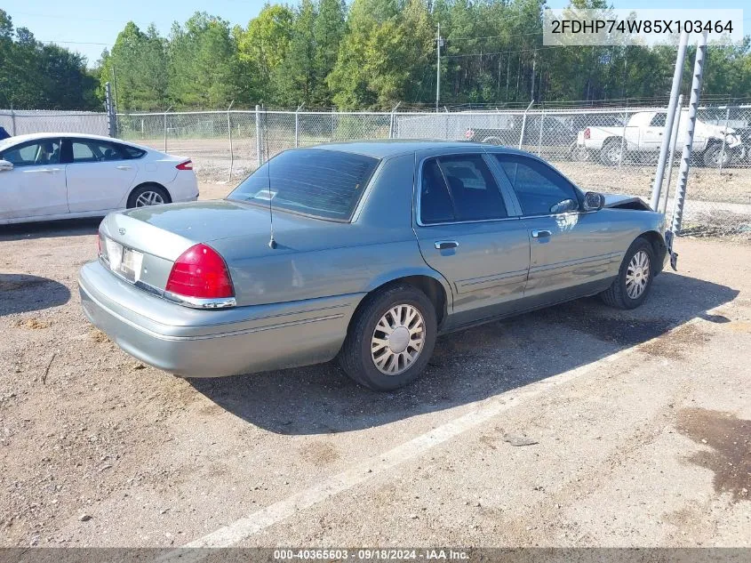 2005 Ford Crown Victoria Lx VIN: 2FDHP74W85X103464 Lot: 40365603