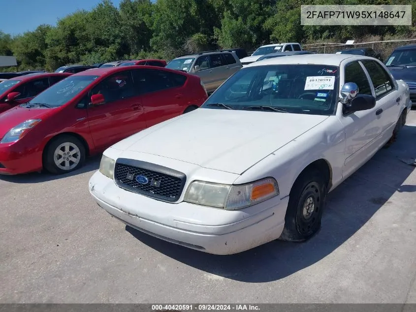 2005 Ford Crown Victoria Police VIN: 2FAFP71W95X148647 Lot: 40420591