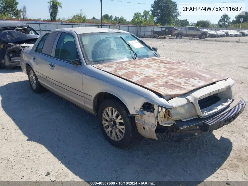 2005 Ford Crown Victoria Lx/Lx Sport VIN: 2FAFP74W75X111687 Lot: 40537600