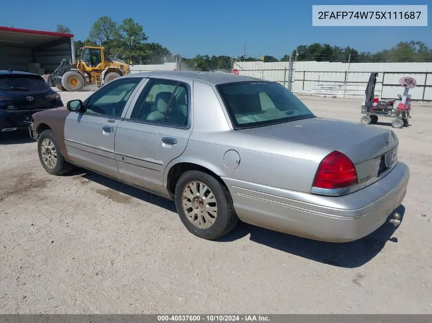 2005 Ford Crown Victoria Lx/Lx Sport VIN: 2FAFP74W75X111687 Lot: 40537600