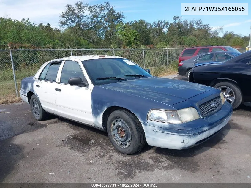 2005 Ford Crown Victoria Police VIN: 2FAFP71W35X165055 Lot: 40577731