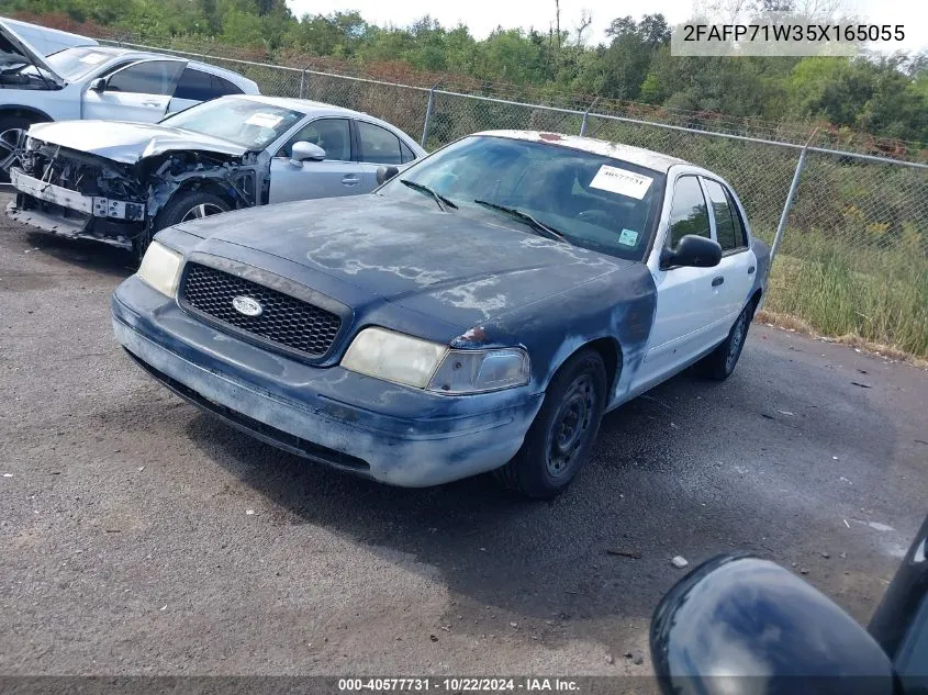 2005 Ford Crown Victoria Police VIN: 2FAFP71W35X165055 Lot: 40577731