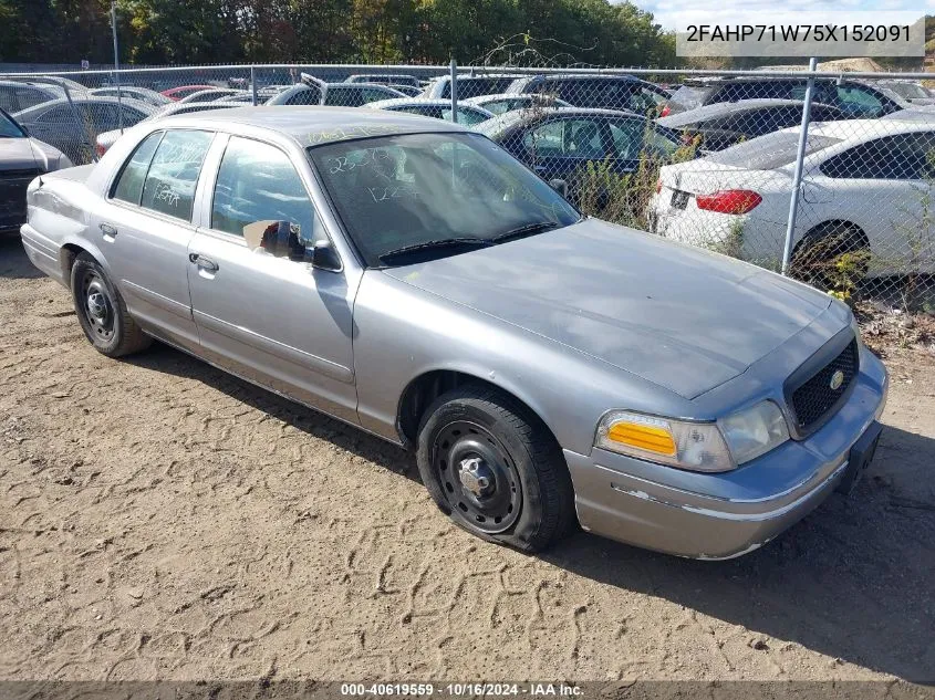 2005 Ford Crown Victoria Police VIN: 2FAHP71W75X152091 Lot: 40619559