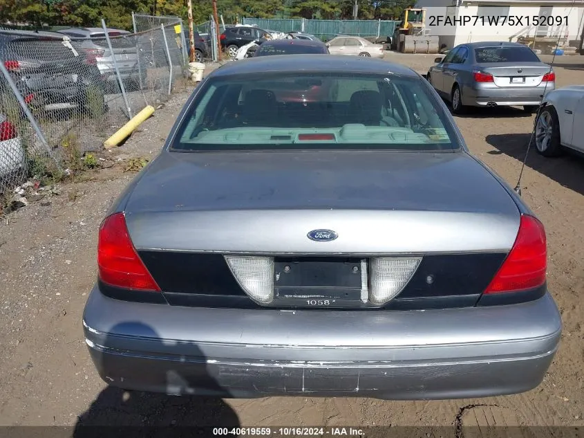 2005 Ford Crown Victoria Police VIN: 2FAHP71W75X152091 Lot: 40619559