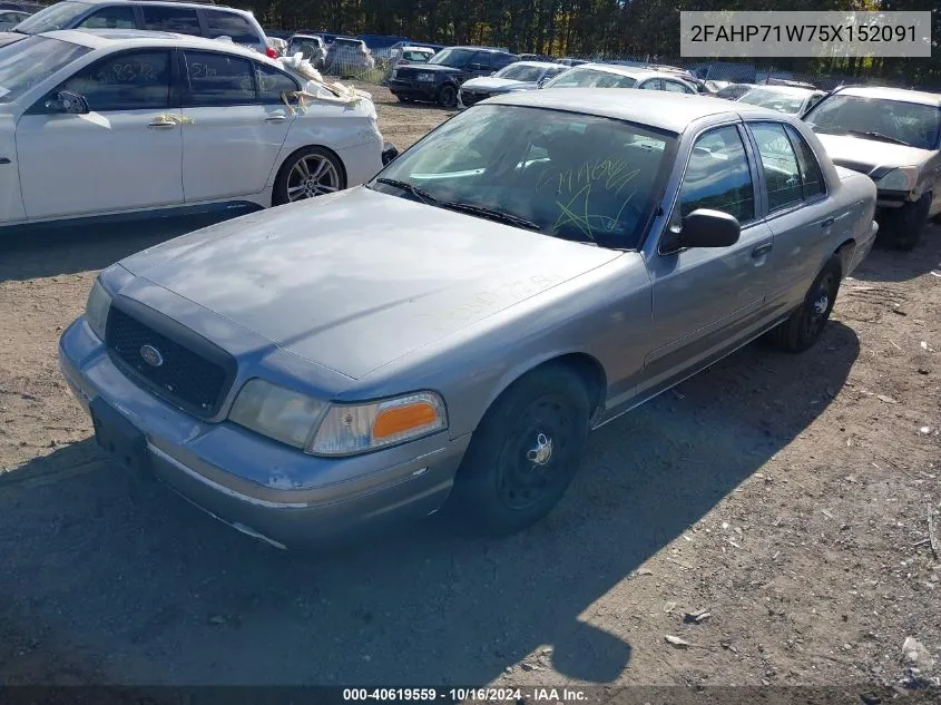 2005 Ford Crown Victoria Police VIN: 2FAHP71W75X152091 Lot: 40619559