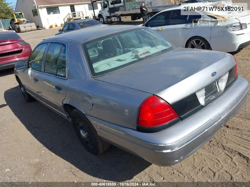 2005 Ford Crown Victoria Police VIN: 2FAHP71W75X152091 Lot: 40619559