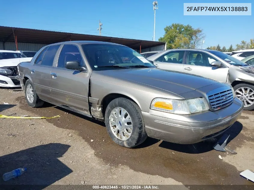 2005 Ford Crown Victoria Lx/Lx Sport VIN: 2FAFP74WX5X138883 Lot: 40623445