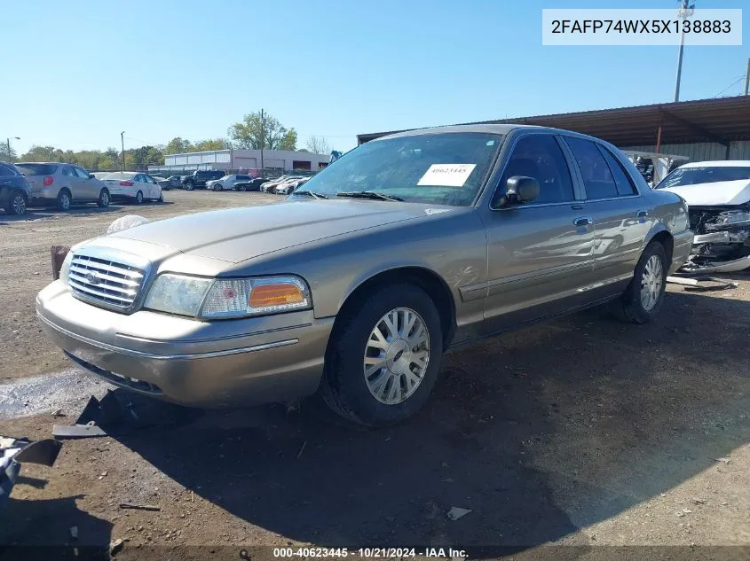 2005 Ford Crown Victoria Lx/Lx Sport VIN: 2FAFP74WX5X138883 Lot: 40623445