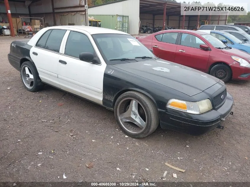 2005 Ford Crown Victoria Police VIN: 2FAFP71W25X146626 Lot: 40685308