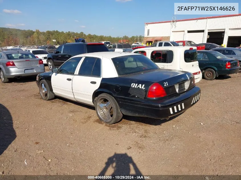 2005 Ford Crown Victoria Police VIN: 2FAFP71W25X146626 Lot: 40685308