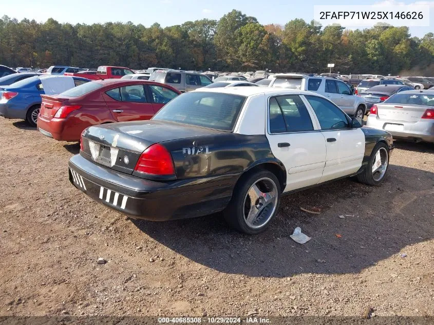 2005 Ford Crown Victoria Police VIN: 2FAFP71W25X146626 Lot: 40685308