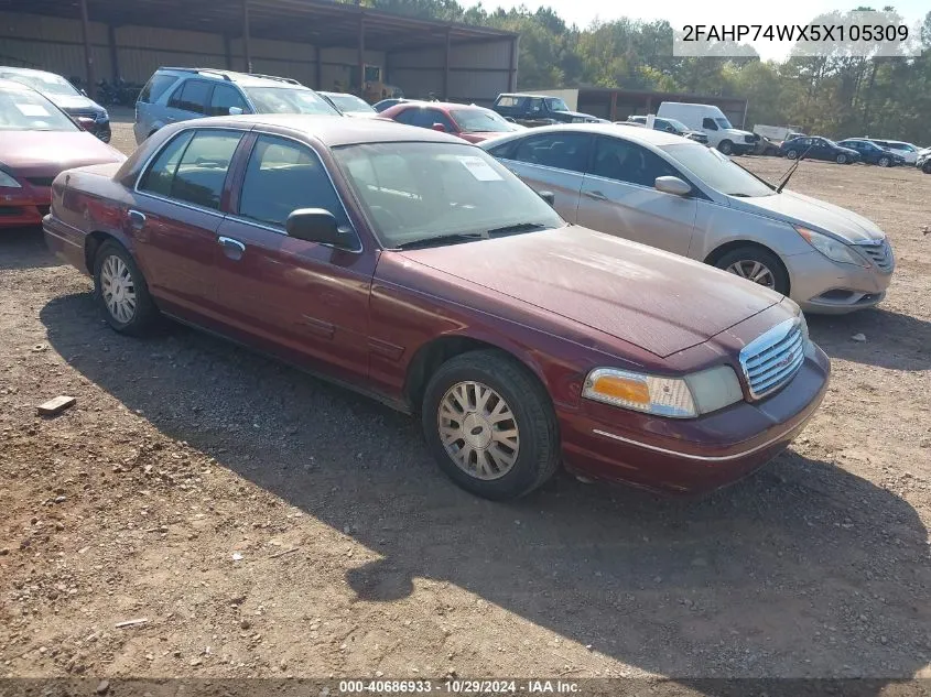 2005 Ford Crown Victoria Lx/Lx Sport VIN: 2FAHP74WX5X105309 Lot: 40686933