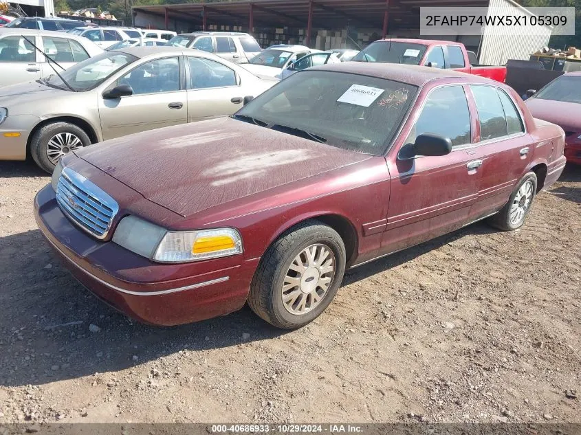 2005 Ford Crown Victoria Lx/Lx Sport VIN: 2FAHP74WX5X105309 Lot: 40686933