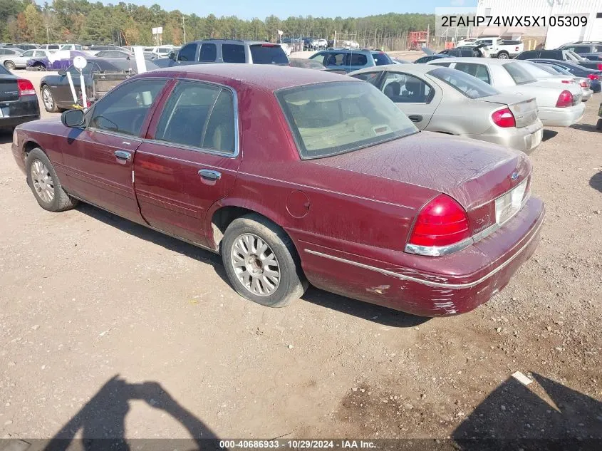 2005 Ford Crown Victoria Lx/Lx Sport VIN: 2FAHP74WX5X105309 Lot: 40686933