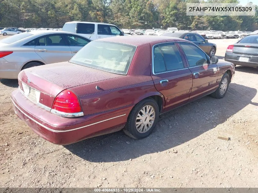 2005 Ford Crown Victoria Lx/Lx Sport VIN: 2FAHP74WX5X105309 Lot: 40686933