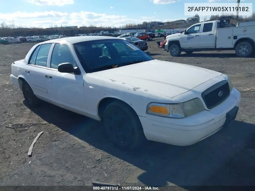 2005 Ford Crown Victoria Police VIN: 2FAFP71W05X119182 Lot: 40797312