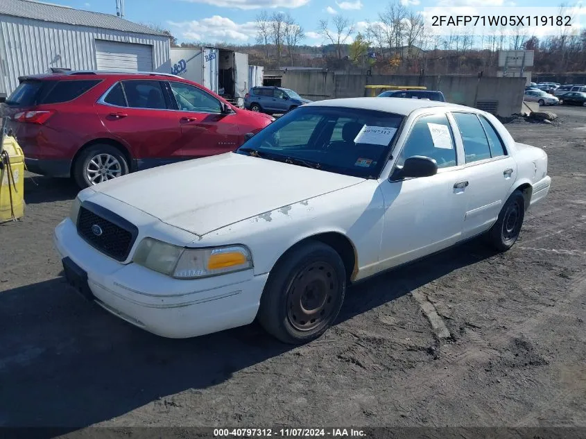 2005 Ford Crown Victoria Police VIN: 2FAFP71W05X119182 Lot: 40797312