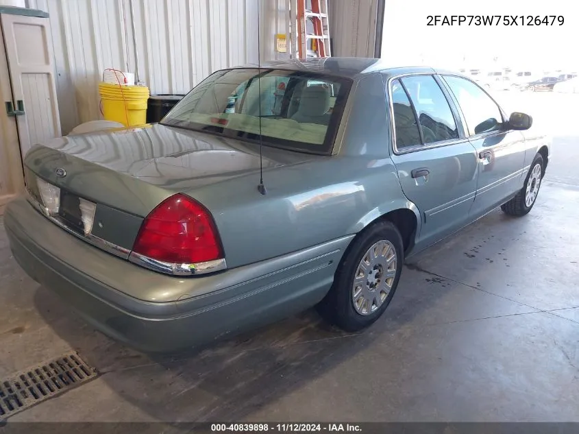 2005 Ford Crown Victoria Standard VIN: 2FAFP73W75X126479 Lot: 40839898