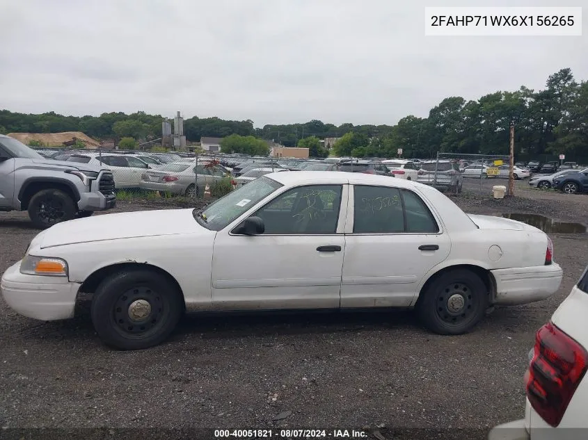 2006 Ford Crown Victoria Police/Police Interceptor VIN: 2FAHP71WX6X156265 Lot: 40051821