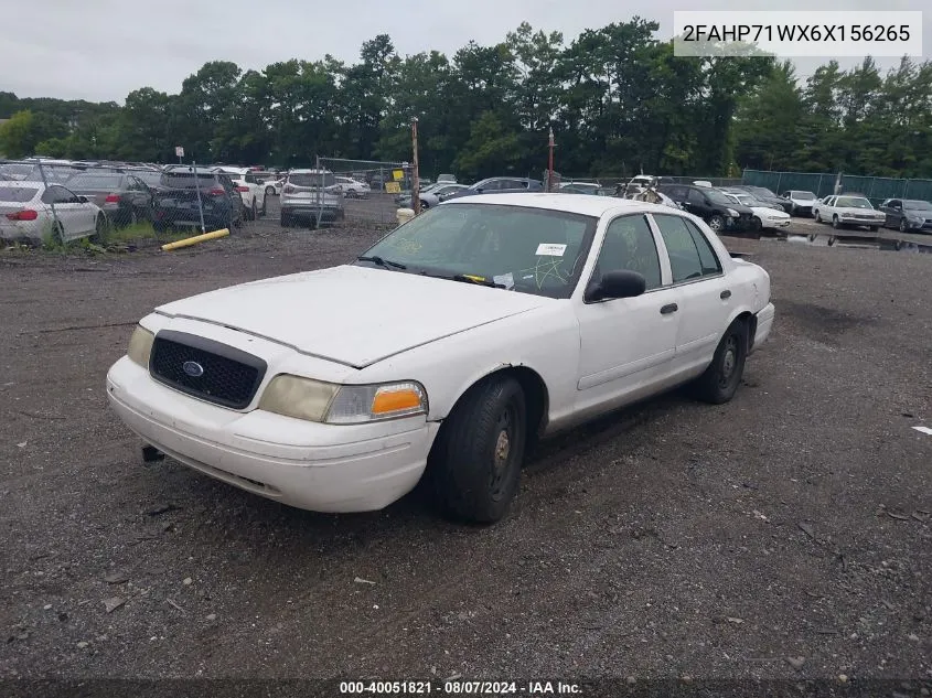 2FAHP71WX6X156265 2006 Ford Crown Victoria Police/Police Interceptor