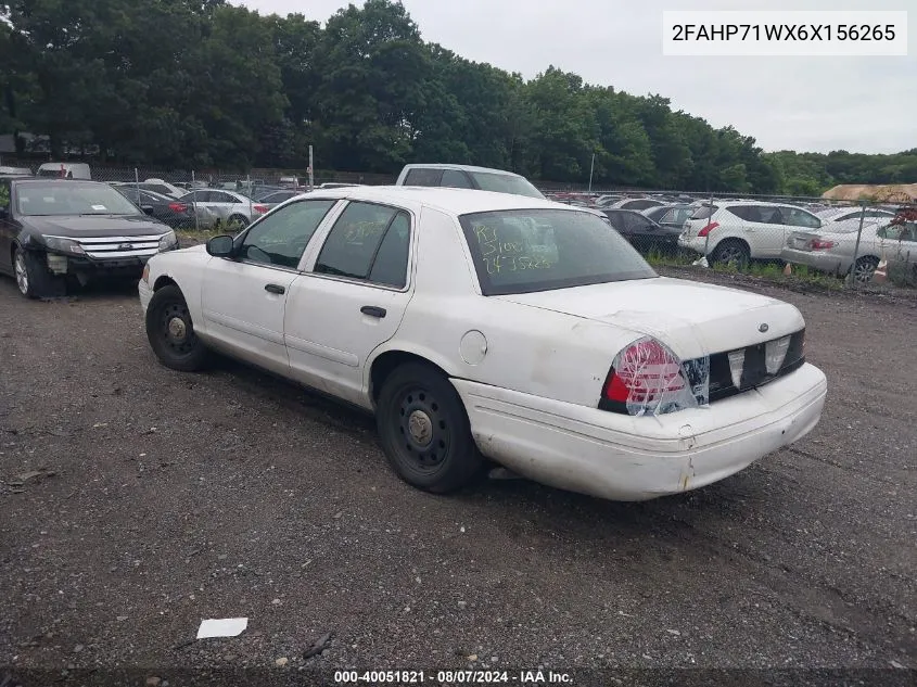 2FAHP71WX6X156265 2006 Ford Crown Victoria Police/Police Interceptor