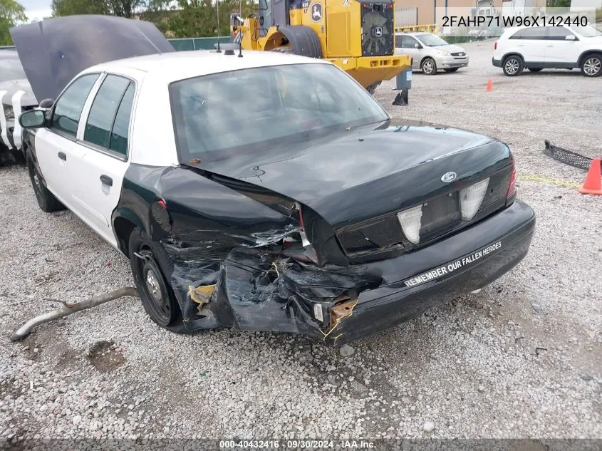 2006 Ford Crown Victoria Police/Police Interceptor VIN: 2FAHP71W96X142440 Lot: 40432416