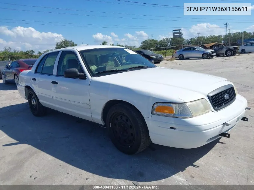 2006 Ford Crown Victoria Police/Police Interceptor VIN: 2FAHP71W36X156611 Lot: 40843183