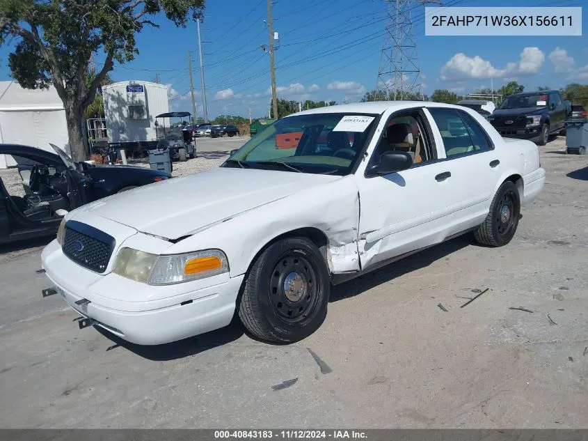 2006 Ford Crown Victoria Police/Police Interceptor VIN: 2FAHP71W36X156611 Lot: 40843183