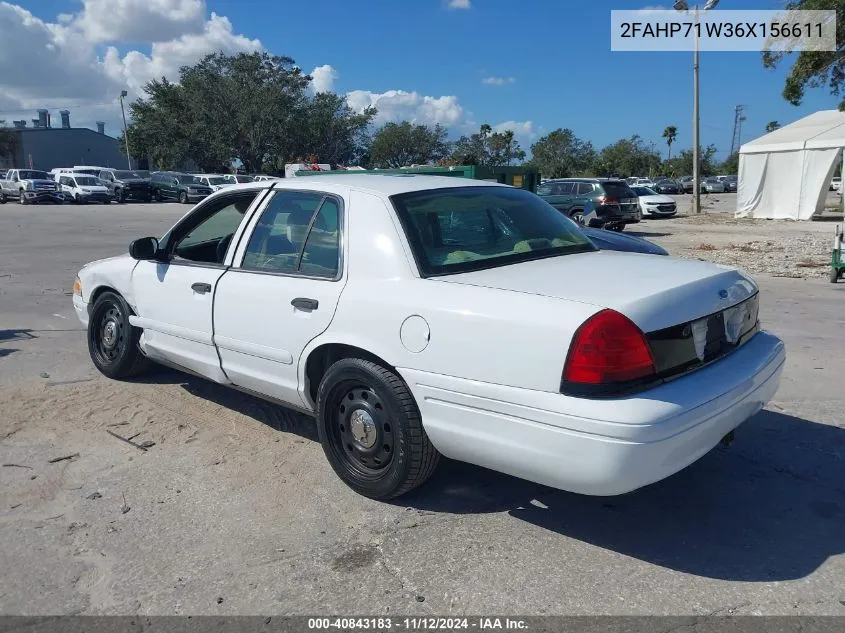 2006 Ford Crown Victoria Police/Police Interceptor VIN: 2FAHP71W36X156611 Lot: 40843183