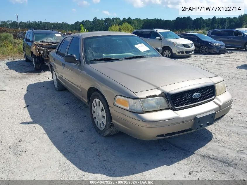 2007 Ford Crown Victoria Police/Police Interceptor VIN: 2FAFP71W77X122714 Lot: 40479223