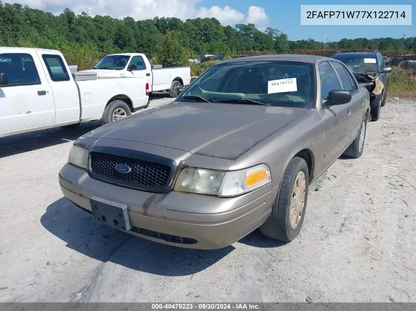 2007 Ford Crown Victoria Police/Police Interceptor VIN: 2FAFP71W77X122714 Lot: 40479223