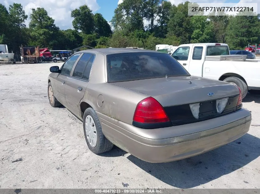 2007 Ford Crown Victoria Police/Police Interceptor VIN: 2FAFP71W77X122714 Lot: 40479223