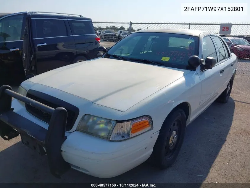 2007 Ford Crown Victoria Police/Police Interceptor VIN: 2FAFP71W97X152801 Lot: 40577158