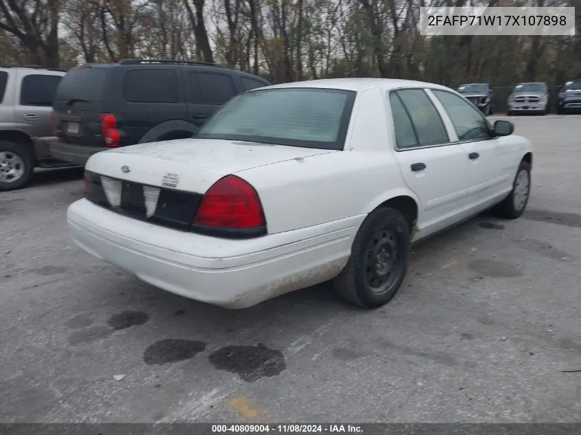 2007 Ford Crown Victoria Police/Police Interceptor VIN: 2FAFP71W17X107898 Lot: 40809004