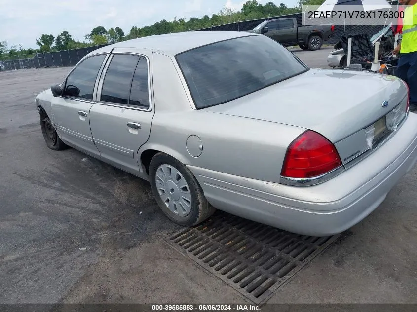 2008 Ford Crown Victoria Police/Police Interceptor VIN: 2FAFP71V78X176300 Lot: 39585883