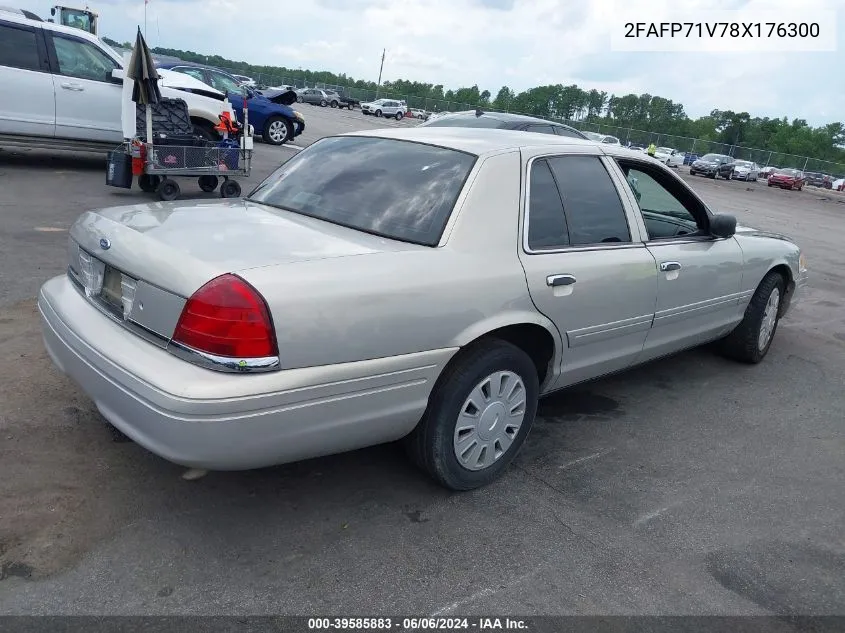 2008 Ford Crown Victoria Police/Police Interceptor VIN: 2FAFP71V78X176300 Lot: 39585883