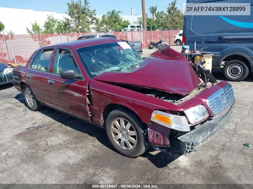 2008 Ford Crown Victoria Lx/Sport VIN: 2FAFP74V38X128899 Lot: 40129487