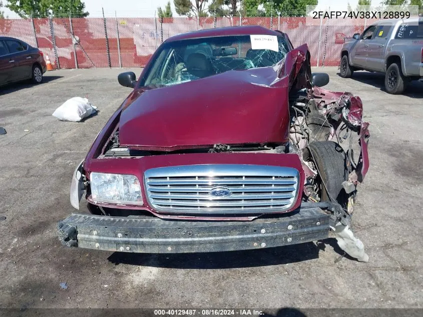 2008 Ford Crown Victoria Lx/Sport VIN: 2FAFP74V38X128899 Lot: 40129487