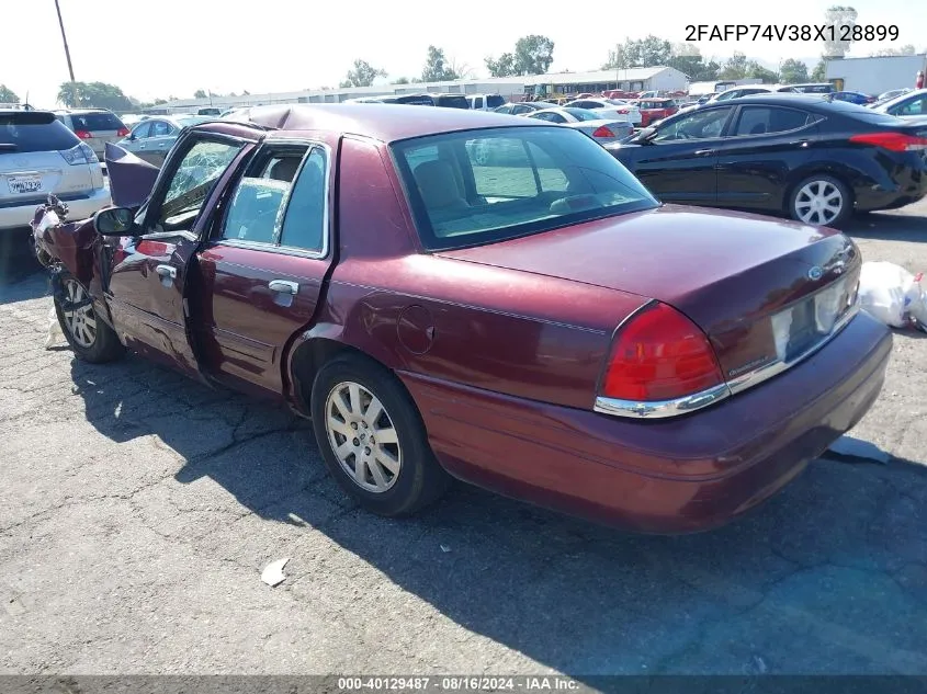 2008 Ford Crown Victoria Lx/Sport VIN: 2FAFP74V38X128899 Lot: 40129487