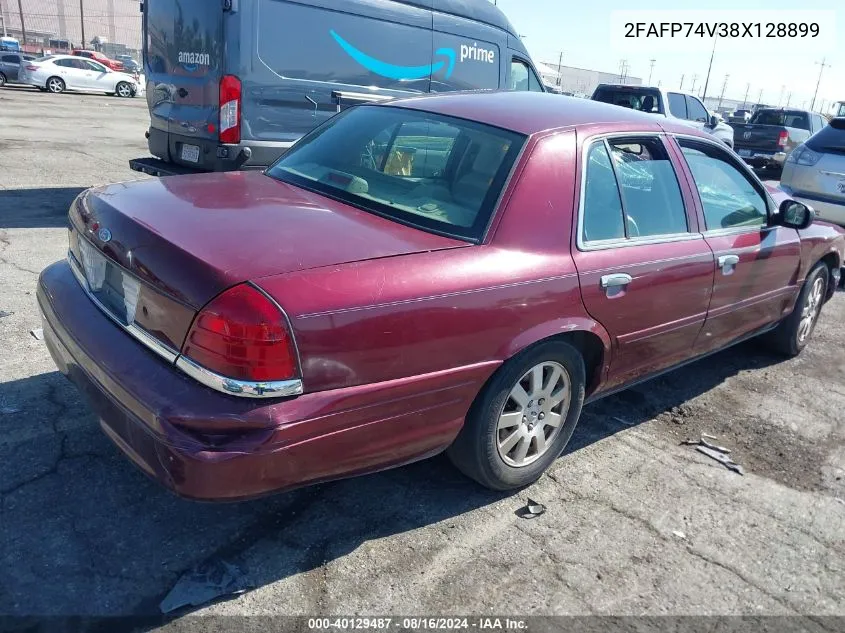 2008 Ford Crown Victoria Lx/Sport VIN: 2FAFP74V38X128899 Lot: 40129487