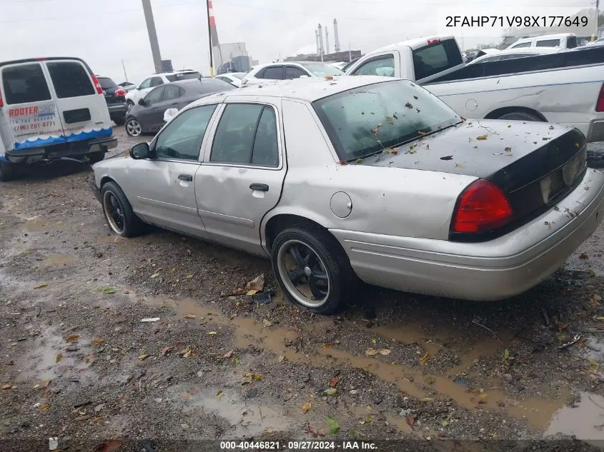 2008 Ford Crown Victoria Police/Police Interceptor VIN: 2FAHP71V98X177649 Lot: 40446821