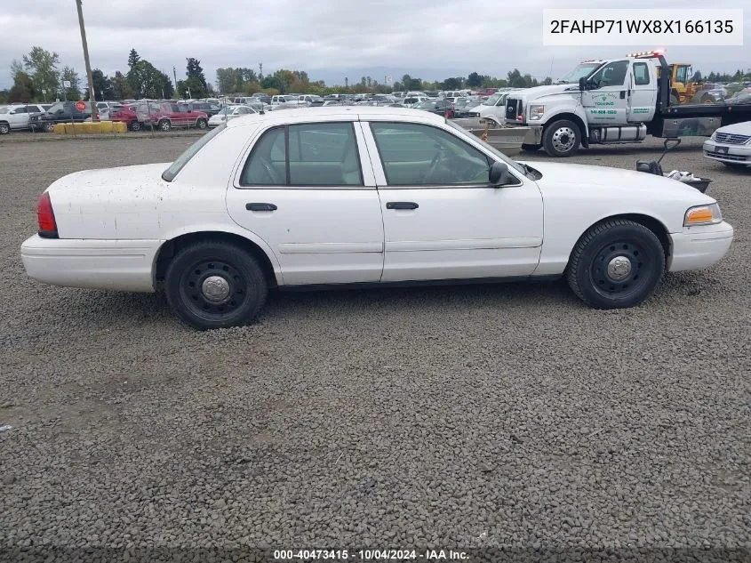 2008 Ford Crown Victoria Police Interceptor VIN: 2FAHP71WX8X166135 Lot: 40473415